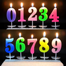 10 Pcs Candles for Cake Delicate Number Decorating Topper Decors Numeral Cakes Birthday Favors Crystal