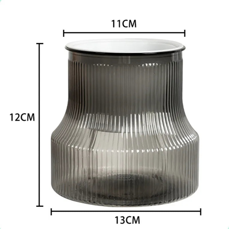 Transparent Plastic Flower Vase Self Watering Plant Pot Double-layer Automatic Lazy Potted Hydroponic Pot Garden Home Dector