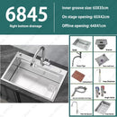 304 Stainless Steel Multifunctional Kitchen Sink Large Capacity Single Bowl Vegetable Workstation Wash/Cut/Drain in One Full Set