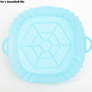 1PC Reusable Silicone Air Fryer Basket Oven Mold Baking Tray Pizza Fried Chicken Basket Round Square Pan Liner Accessories