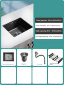 Household Black Sink for Kitchen Italian Metal Dry Handmade Kitchen Sinks Simple Small Light Luxury Kitchen Sinks for Bar