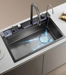 Manufacturer's lowest price, stainless steel kitchen sink, single sink kitchen sink, Feiyu Waterfall faucet