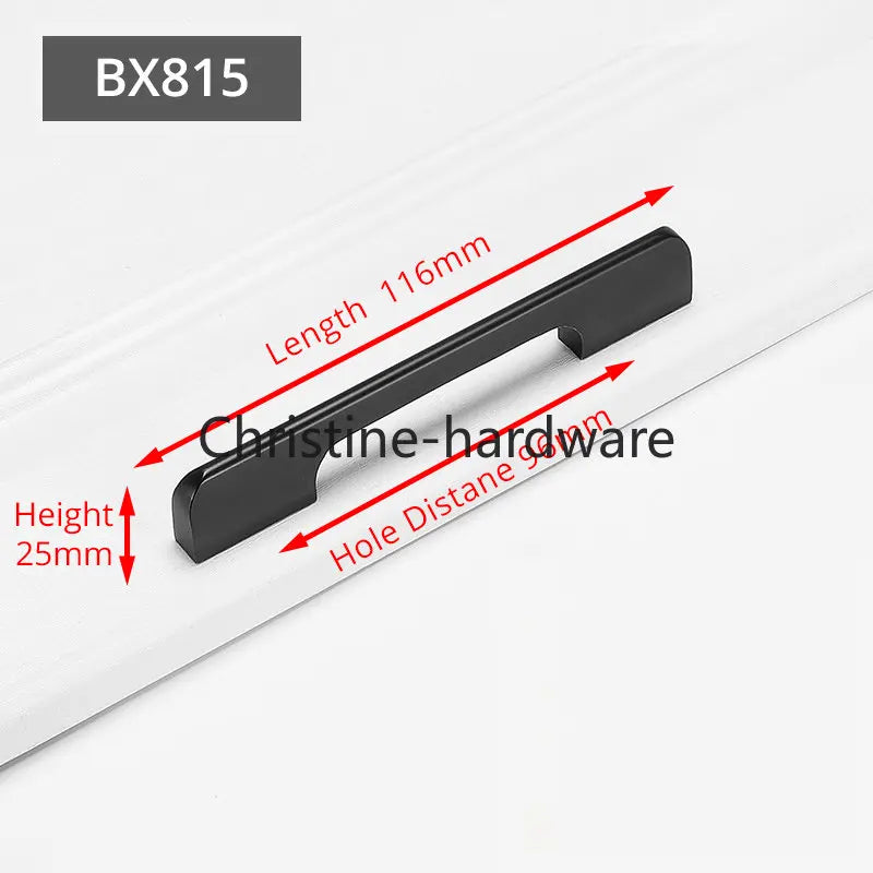 Fashion Black Hidden Cabinet Handles Aluminum Alloy Kitchen Handles Cupboard Pulls Drawer Knobs Furniture Room Door Hardware