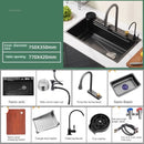 Nordic Metal Kitchen Sinks for Bar Counter Smart Digital Display with Cup Washer Sinks Light Luxury Design Sink for Dining Room