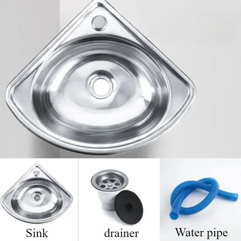 Ultra Small Angle Triangle Single Basin Stainless Steel Bathroom Sink for Motor Home Car or Kitchen