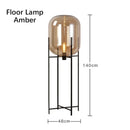 Post-Modern Nordic Glass LED Floor Lamp for Bedside Table Living Room Home Decor Villa Hotel Cafe Standing Light Industrial E27
