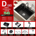 Stainless Steel Kitchen Sinks Black Nano Large Single Tank Countertop Basin Home Kitchen Vegetable Sink 304 Thickened Wash Basin