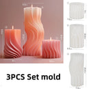 Wave cylindrical candle silicone mold with irregular geometric shape twisted stripes cylindrical candle mold resin gypsum mold