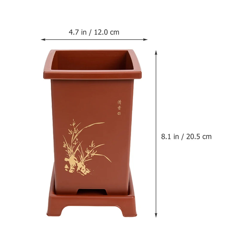 2 Sets Orchid Pot Large Flower Pots Decor Plant Planter Small Indoor Plants Nursery for Resin Spring Outdoor Potted