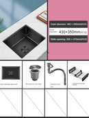Household Black Sink for Kitchen Italian Metal Dry Handmade Kitchen Sinks Simple Small Light Luxury Kitchen Sinks for Bar
