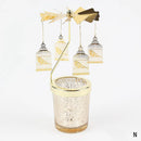 Rotating Candle Stick Holder Gold Candlestick Home Decoration Romantic Valentine's Gift Party Room Decor Carousel Candle Stand
