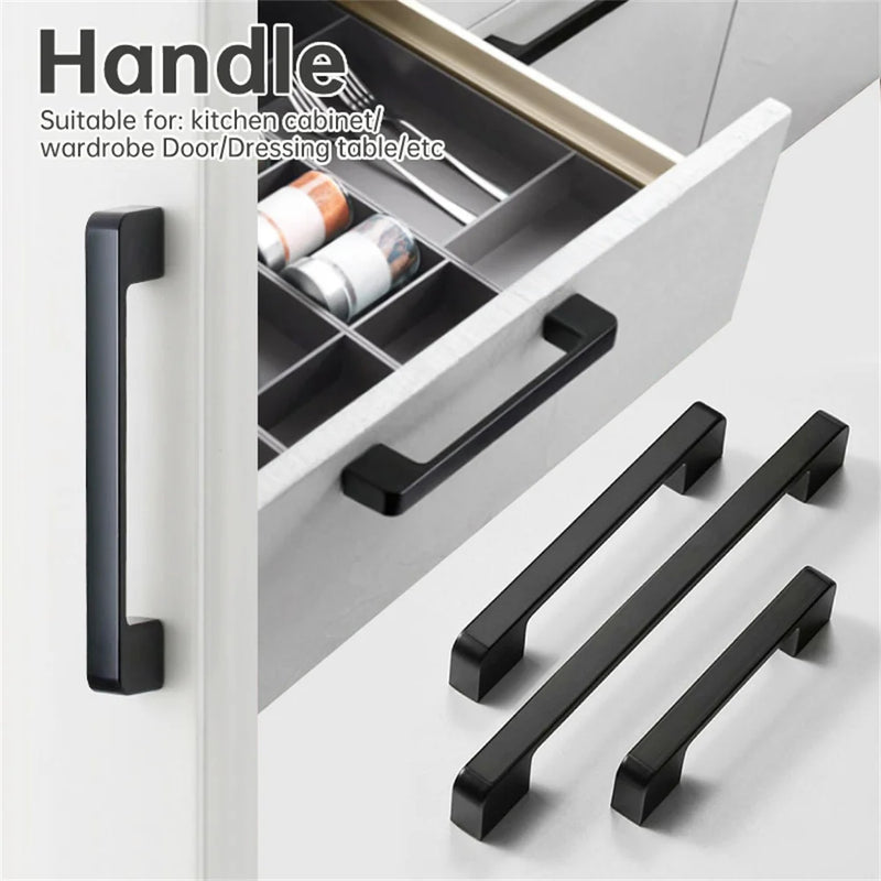 Aluminum Gold Furniture Handle Solid Cabinet Pulls Drawer Knobs Kitchen Door Cupboard Handle Pulls Modern Furniture Hardware