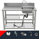 Household Vegetable Washing Basin with Bracket Commercial Stainless Steel Kitchen Sinks Kitchen Workbench Washing Single Sink