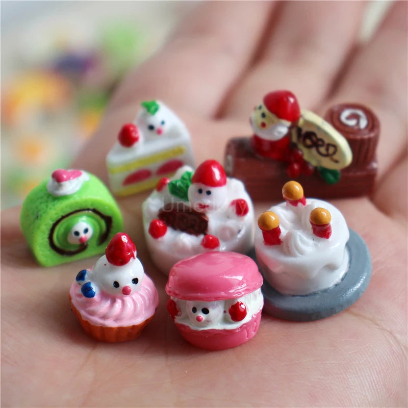 1/6 Scale Assorted Miniature Dollhouse Cake Mini Food for Doll Pretend Play Kitchen Toy Accessories