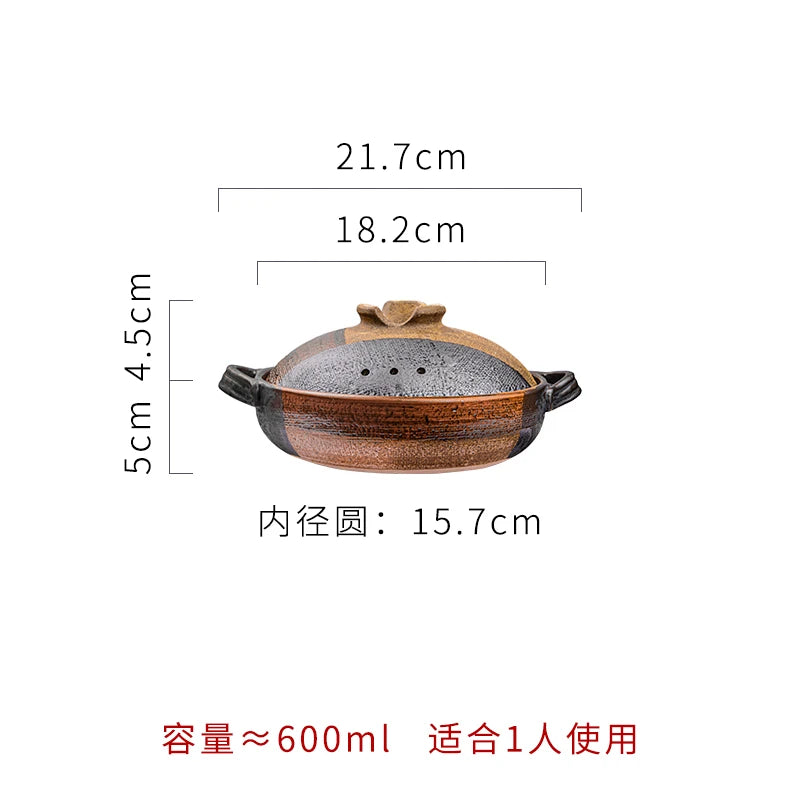 Japanese casserole small breakfast stew pan rice soup stewpan high temperature resistant ceramic clay pot gas cooker