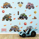 3D Cartoon Automotive Engineering Vehicle Wall Stickers For Kids Room Home Bedroom PVC Decor Cartoon Movie Mural Art Decals