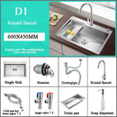 Stainless Steel Kitchen Sink Farmhouse Above Counter Undermounter Single Bowel Wash Basin With Gourmet Faucet Drain Accessories