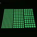 Green Star Luminous Stickers Children's Bedroom Wall Fluorescent Stickers Home Decoration DIY Self-adhesive Dot Stickers