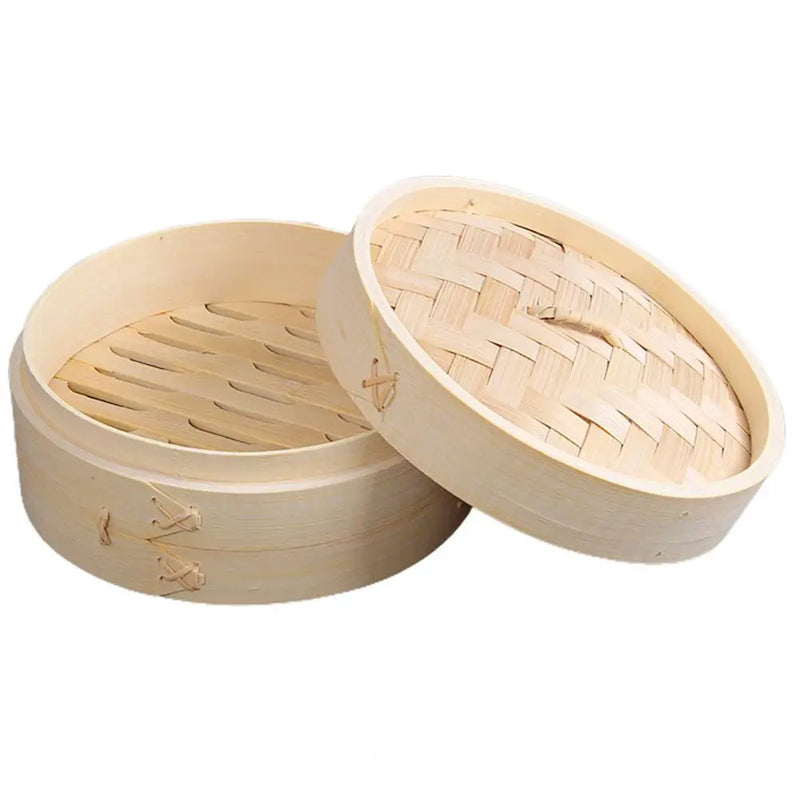 20cm Chinese Dumplings Bamboo Steamer Cooker With Lid Dimsum Steamer Fish Rice Vegetable Basket Kitchen Cooking Tools