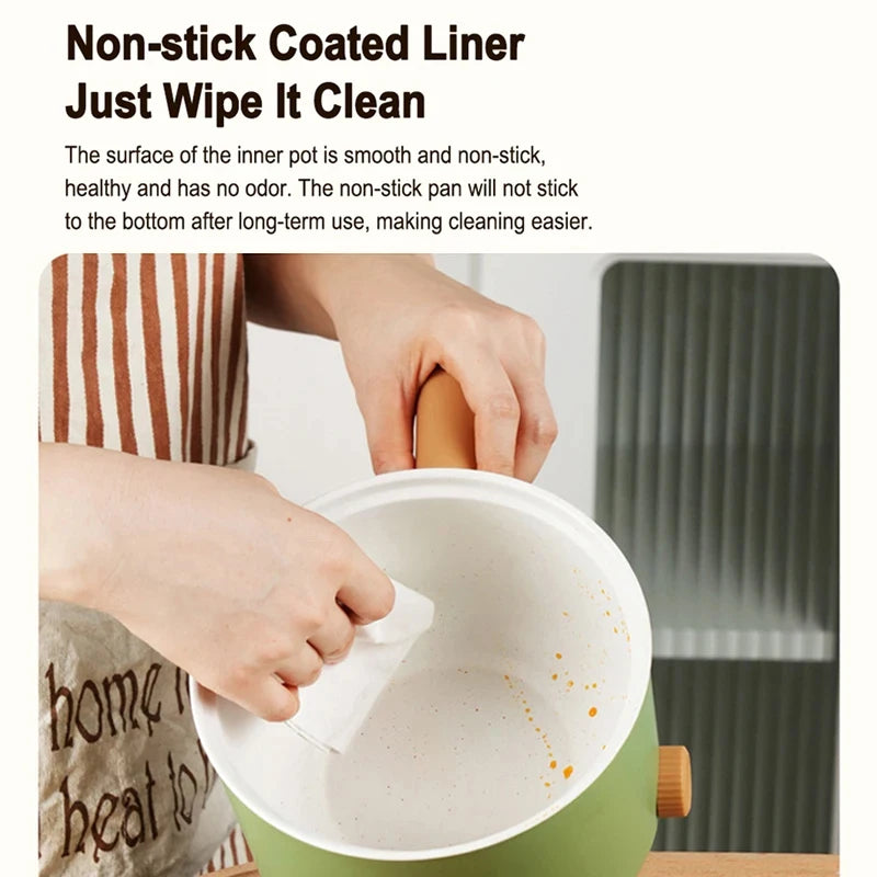 1.8L Multi-function Electric Cooking Pot Double-speed Insulated Non-stick Pot Home Travel Portable Rice Cooker Wok Hot Pot