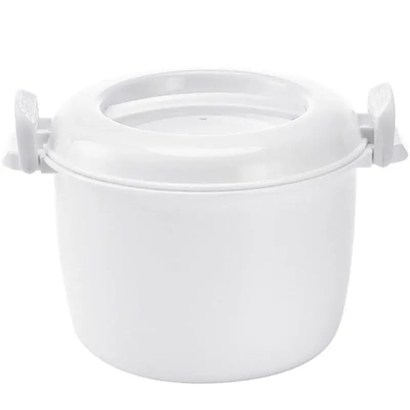 Microwave Rice Cooker with Handle, BPA Free, Easy-To-Use Steamer Container Rice Cooker Cup Cookware, White, 14 / 15.5cm Diameter