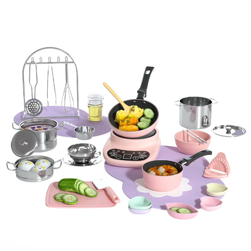 Children's Mini Kitchen Complete Cooking Girl Small Kitchen Set Children's Puzzle Play House Toys Real Cooking Food Set For Kids