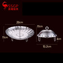 LFGB Certificate 304 Stainless Baozi Steamer Foldable Food Steaming Tray with 4cm Height Rack and 3mm Holes Detachable Handle