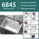 304 Stainless Steel Multifunctional Kitchen Sink Large Capacity Single Bowl Vegetable Workstation Wash/Cut/Drain in One Full Set
