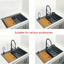 Matte Black Nano Kitchen Sink Above Mount Washing Basin with chopping board 304 Stainless Steel Single black kitchen sink