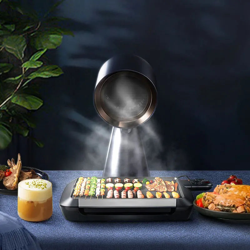 Desktop Range Hoods with High Air Volume Light Humanized Design Hood Kitchen Portable Mobile Mini Hot Pot Barbecue Cooker Hoods