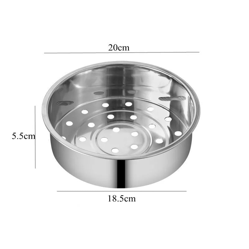 Thick 304 Stainless Steel Food Steamer with Double Handle Rice Cooker Dumplings Steaming Rack Grid Kitchen Cooking Utensils