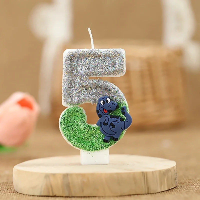 Dinosaur Birthday Candles for Cake Soywax Candle Bithday Number Candle for Boy Party Cake Topper Decorative