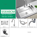 Modern Stainless Steel Kitchen Sinks for Restaurant Thickened Brushed Single-bowl Sink Minimalist Commercial Sinks for Kitchen