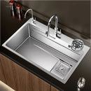Light Luxury Silver Nano Sink for Kitchen Modern Stainless Steel Three-hole Kitchen Sinks Creative Household Sinks for Balcony