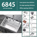 304 Stainless Steel Multifunctional Kitchen Sink Large Capacity Single Bowl Vegetable Workstation Wash/Cut/Drain in One Full Set