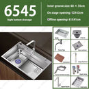 304 Stainless Steel Multifunctional Kitchen Sink Large Capacity Single Bowl Vegetable Workstation Wash/Cut/Drain in One Full Set