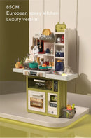 93cm Children's Kitchen Kids Toys, Kids Kitchen Cooking Set Gift Box for Girls, Luxury Version Tableware Set, 88 Accessories