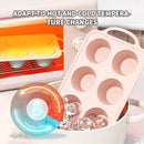 Silicone Muffin Pan, Metal Reinforced Frame Cupcake Pan, Easy to Handle 6 Cup Small Baking Mold Non-stick