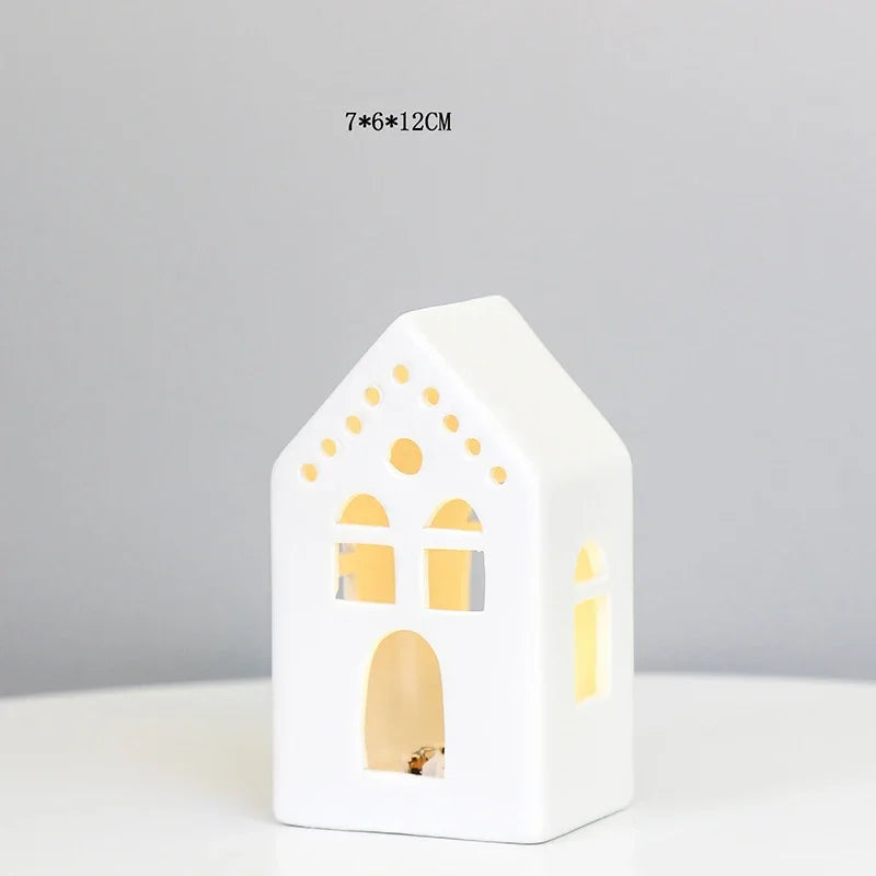 Modern Lantern House Candle Lanterns Vintage Lantern Decor for Halloween, Christmas, Home Decor, Tabletop, Fireplace Shelf Decor