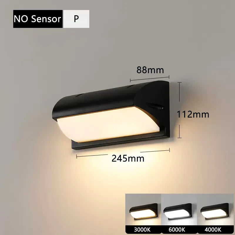 Outdoor Led Wall Light Waterproof IP65 PIR Motion Sensor Outdoor Lighting Porch Lights Balcony Garden Lights Outdoor Wall Lamp