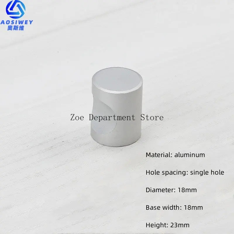 Space Aluminum Single Hole Handle Modern Wardrobe Drawer Round Knob Silver/black/gold Kitchen Cabinet Furniture Small Handle