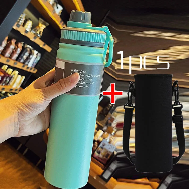 530ML/750ML Thermos Water Bottle Large capacity Stainless Steel Vacuum Flask Mug Portable Outdoor Thermal Mug Sports Drinks Cup