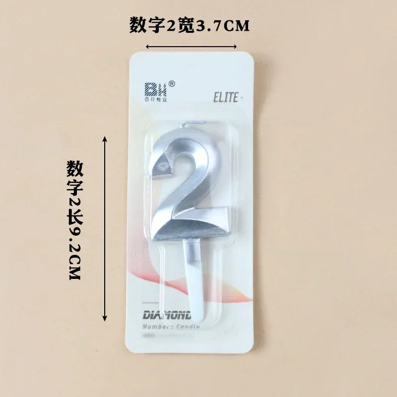 1Pc New 0-9 Number Birthday Candles Extended Big 3D Design Cake Candle Topper Decoration For Birthday Anniversary Celebration