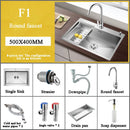 Stainless Steel Kitchen Sink Farmhouse Above Counter Undermounter Single Bowel Wash Basin With Gourmet Faucet Drain Accessories