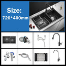 304 Stainless Steel Nano Black Kitchen Sink Vegetable Wash Basin For Home Fixture With  Faucet Drain Accessories Topmount