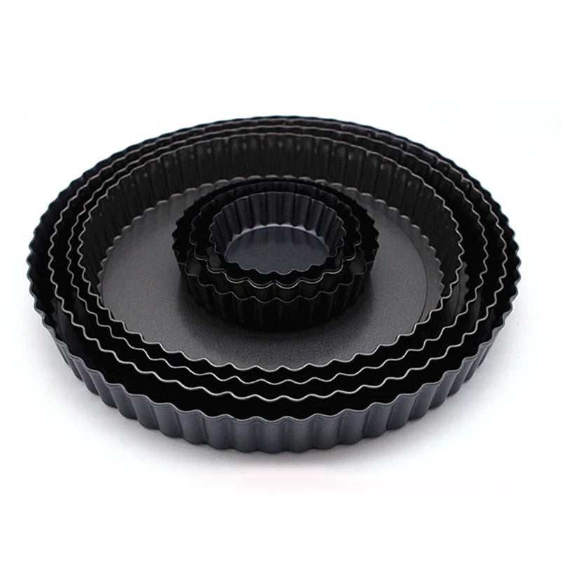 8/10/12cm Mini Round Pie Muffin Cupcake Pans Non-Stick Tart Quiche Flan Pan Pie Pizza Cake Mold Removable Loose Bottom Bakeware