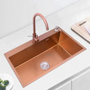 Rose Gold Stainless Steel Single Bowl Kitchen Sinks Accessory 304 Sink Bowl Kitchen Drain Basket Above Counter Sink Wash Basin