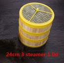 Bamboo wooden Steamer Kitchen Cookware Fish Rice Dim Sum Basket Rice Cooker With Lid food stuffed bun steamer 12” bamboo steamer