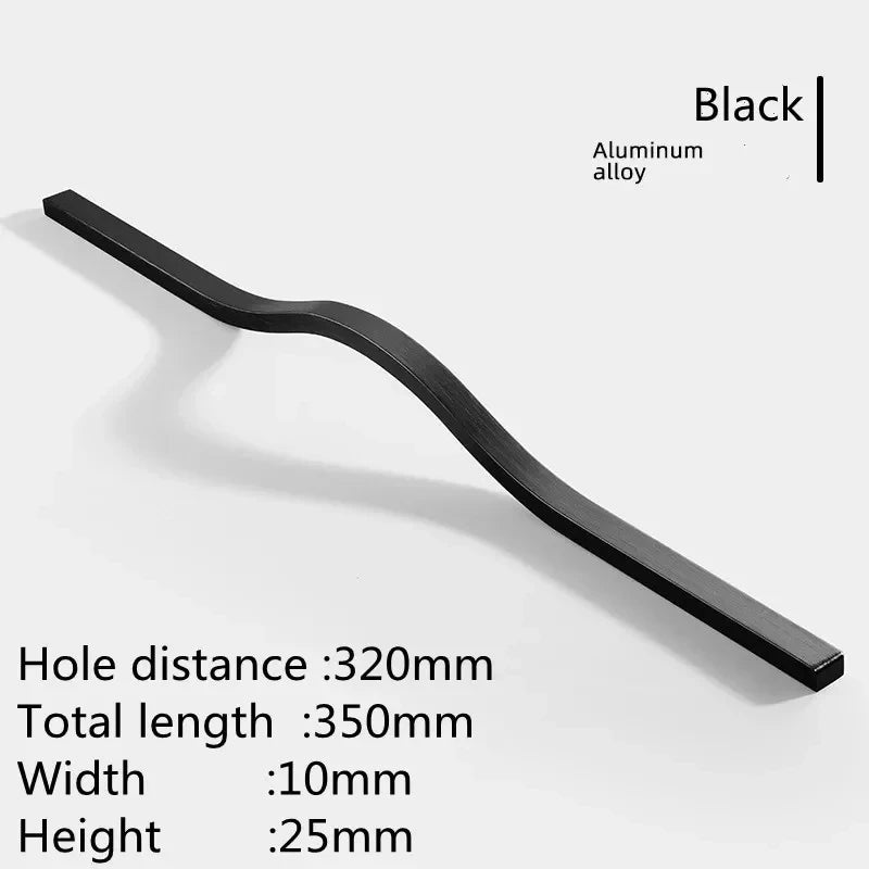 160mm-384mm Aluminum Alloy Gold Brushed Furniture Cabinet Door Handle Wardrobe Cupboard Door Drawer Handle Furniture Hardware