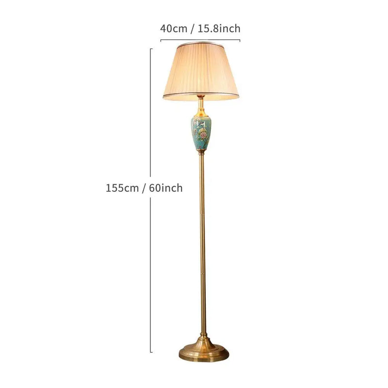 Ceramic Floor Lamp Home Decoration Sofas Stand Light European Retro Table Lamp Living Room Floor Lamp Bedroom Bedside